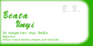 beata unyi business card